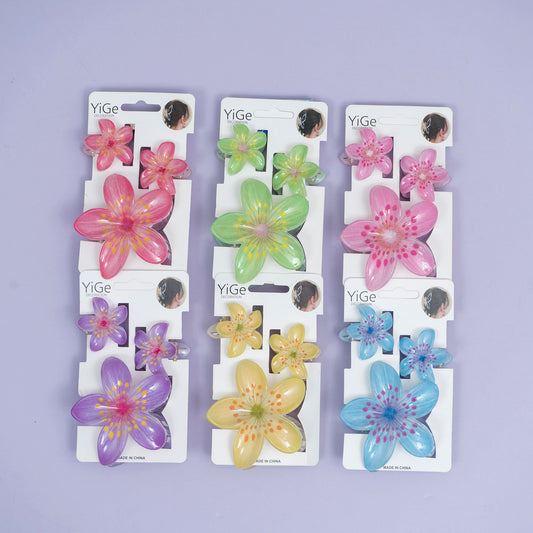 Handpainted Floral Hair Claw Set (1Dz) - UBKWS2487
