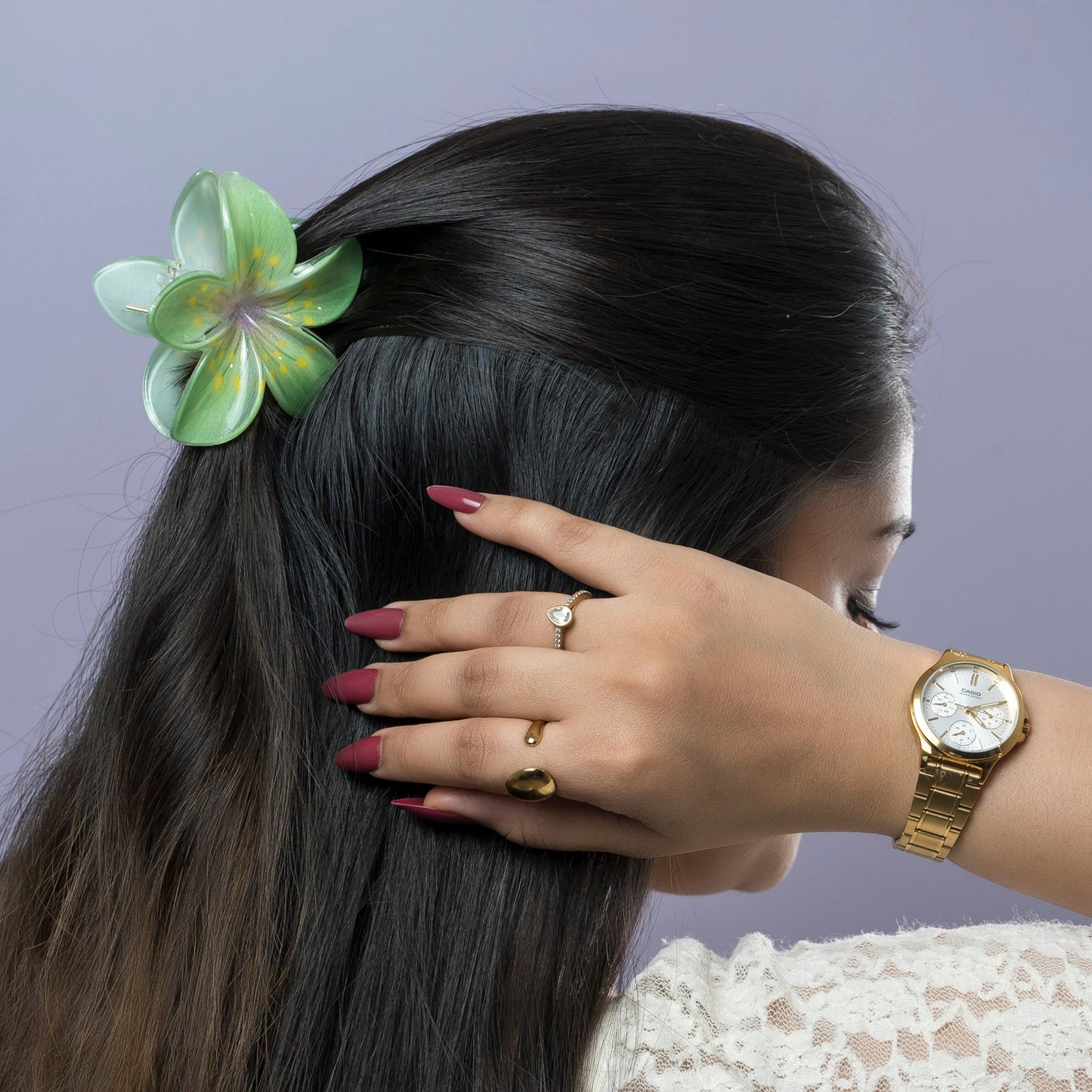 Handpainted Floral Hair Claw Set (1Dz) - UBKWS2487