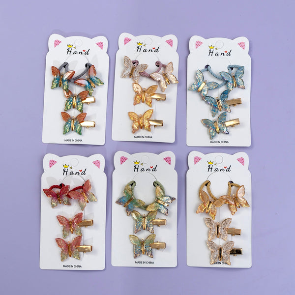 Butterfly hair ties + pins (Pack of 12) - UBKWS681