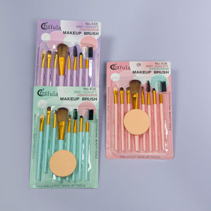 9-in-1 Makeup Brush Set with Blender Puff (12Pcs) - UBKWS1078