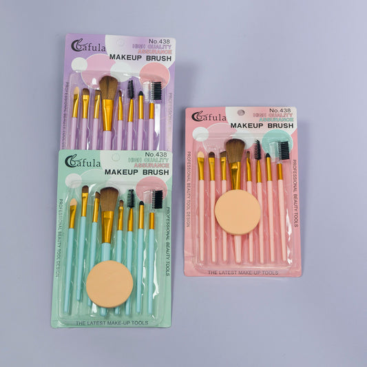 9-in-1 Makeup Brush Set with Blender Puff (12Pcs) - UBKWS1078