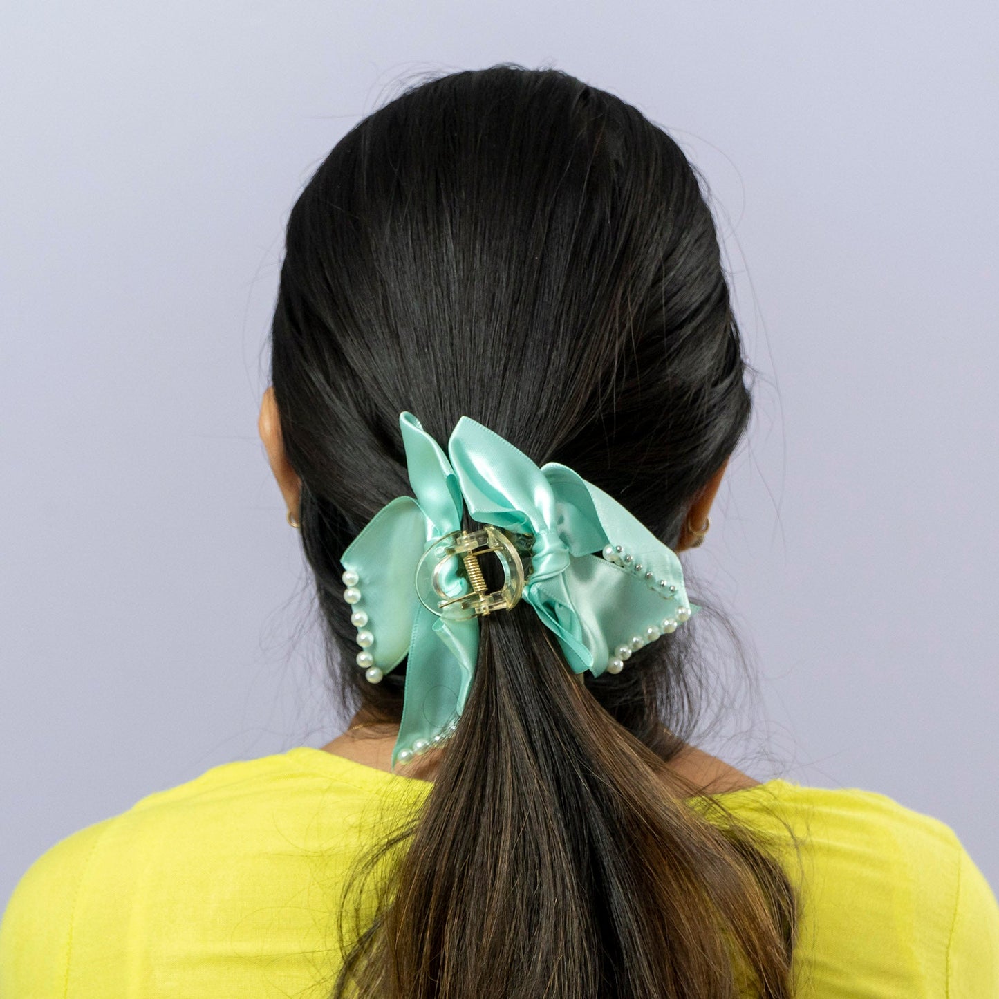 Elegant Pearl Bow Hair Claw Clip (1Dz) - UBKWS2207