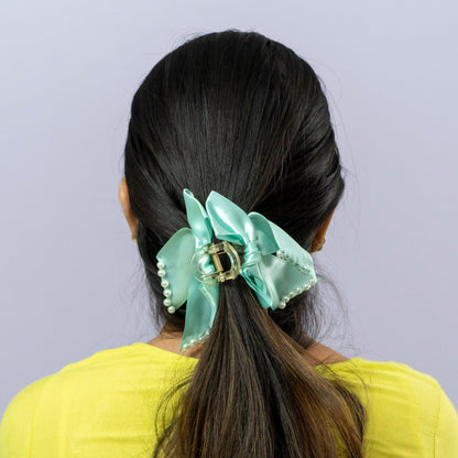Elegant Pearl Bow Hair Claw Clip (1Dz) - UBKWS2207