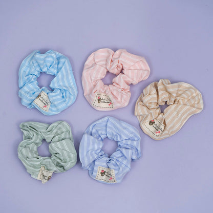Striped Cotton Scrunchie (1Dz) - UBKWS2492