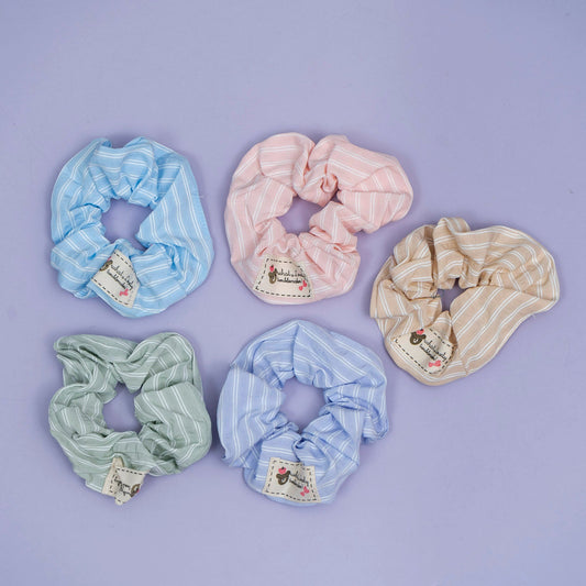 Striped Cotton Scrunchie (1Dz) - UBKWS2492