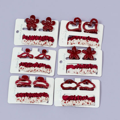 Floral Mini Hair Claw & Scrunchie Combo (1Dz) - UBKWS2210