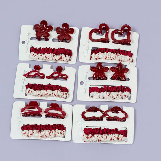 Floral Mini Hair Claw & Scrunchie Combo (1Dz) - UBKWS2210