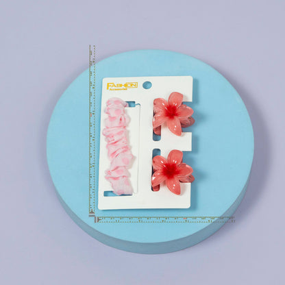 Floral Bow Organza Hair Accessory Set (1Dz) - UBKWS2211