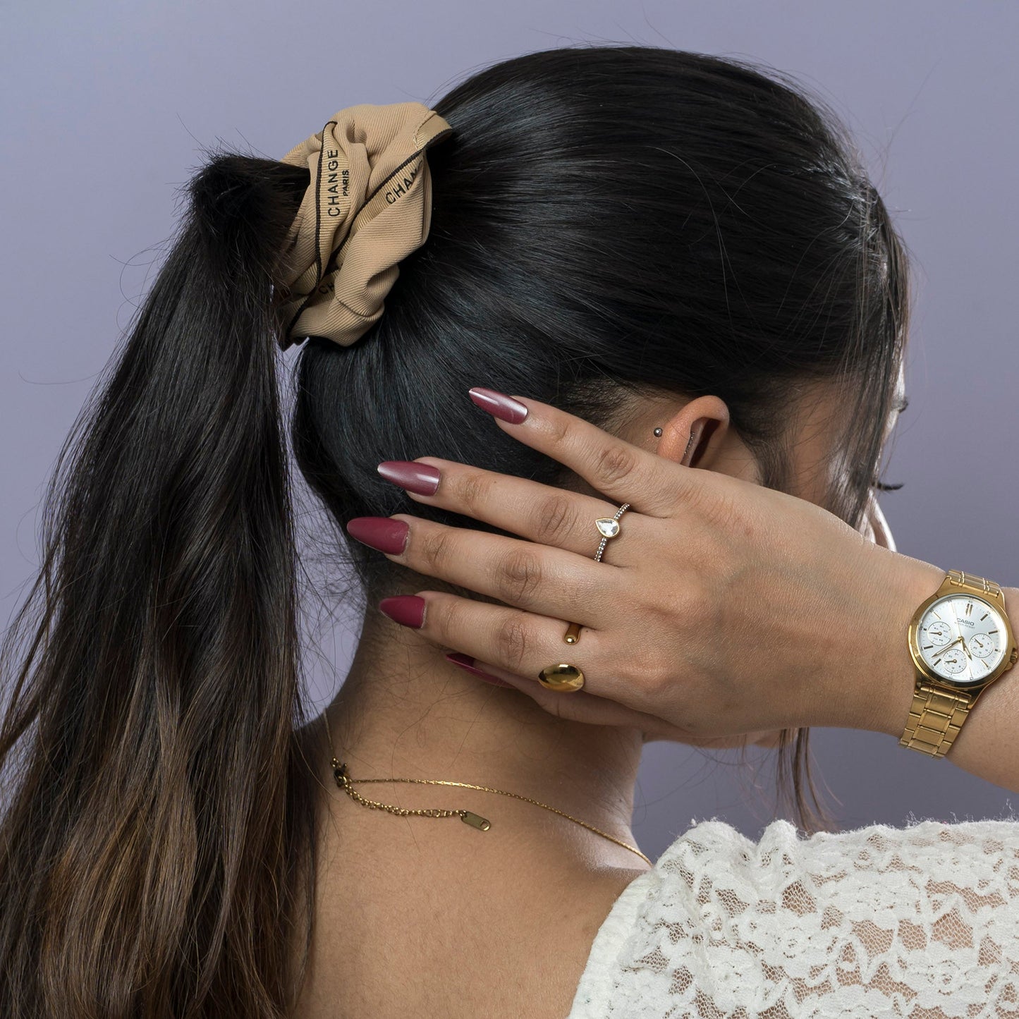 Printed Ribbed Scrunchie (1Dz) - UBKWS2494
