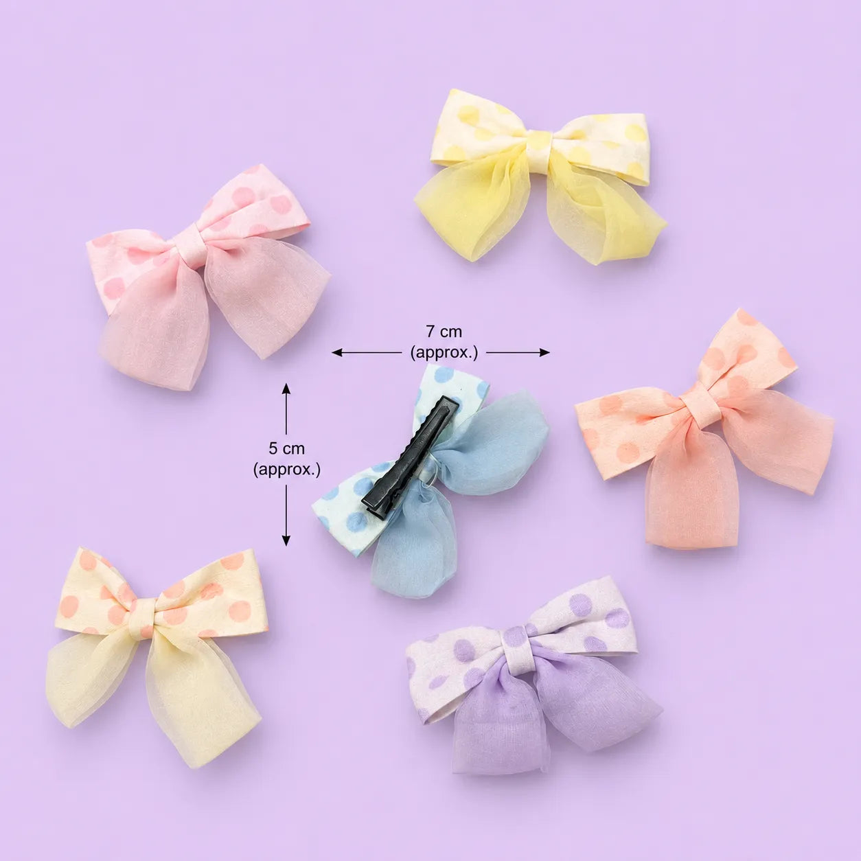 Printed hair bow (10 Pcs) - UBKWS2879
