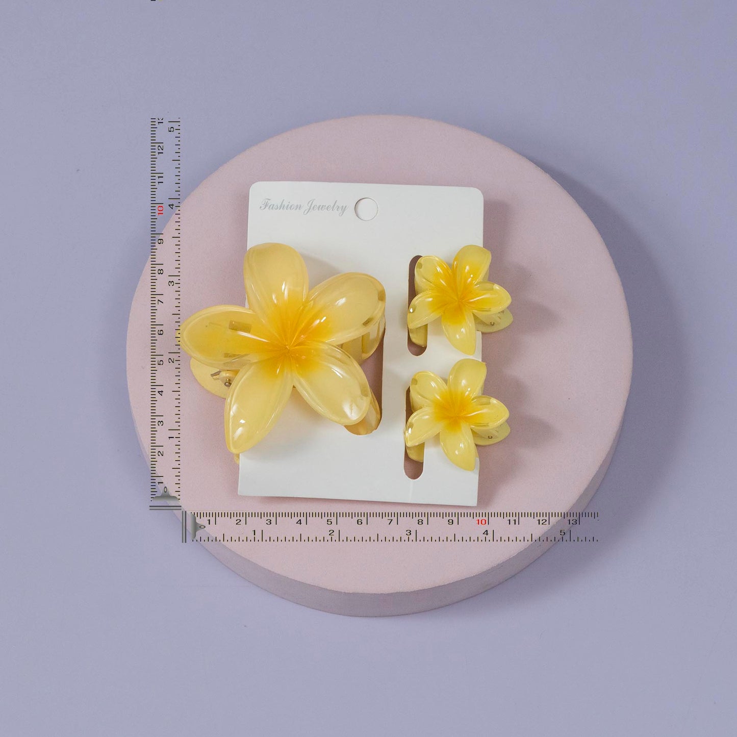 Glossy Plumeria Hair Claw Set (12 Sets) - UBKWS1175