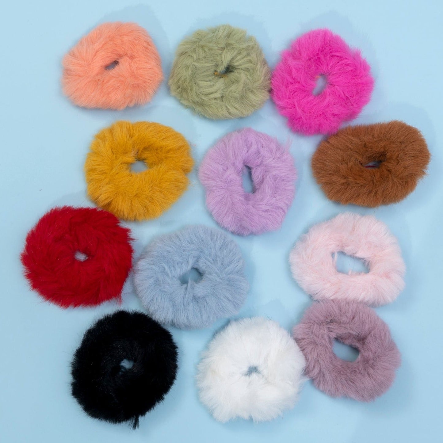 Soft fur hair ties (Pack of 12) - UBKWS685