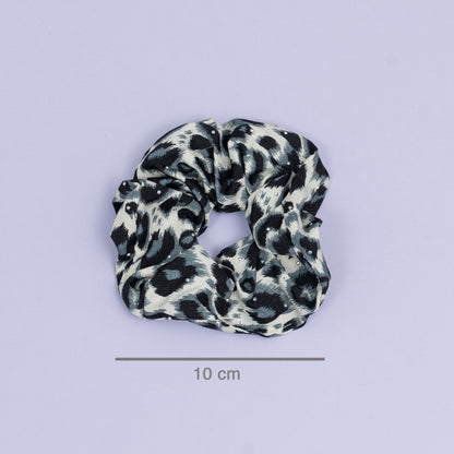 Leopard Print Studded Scrunchie (1Dz)- UBKWS2496