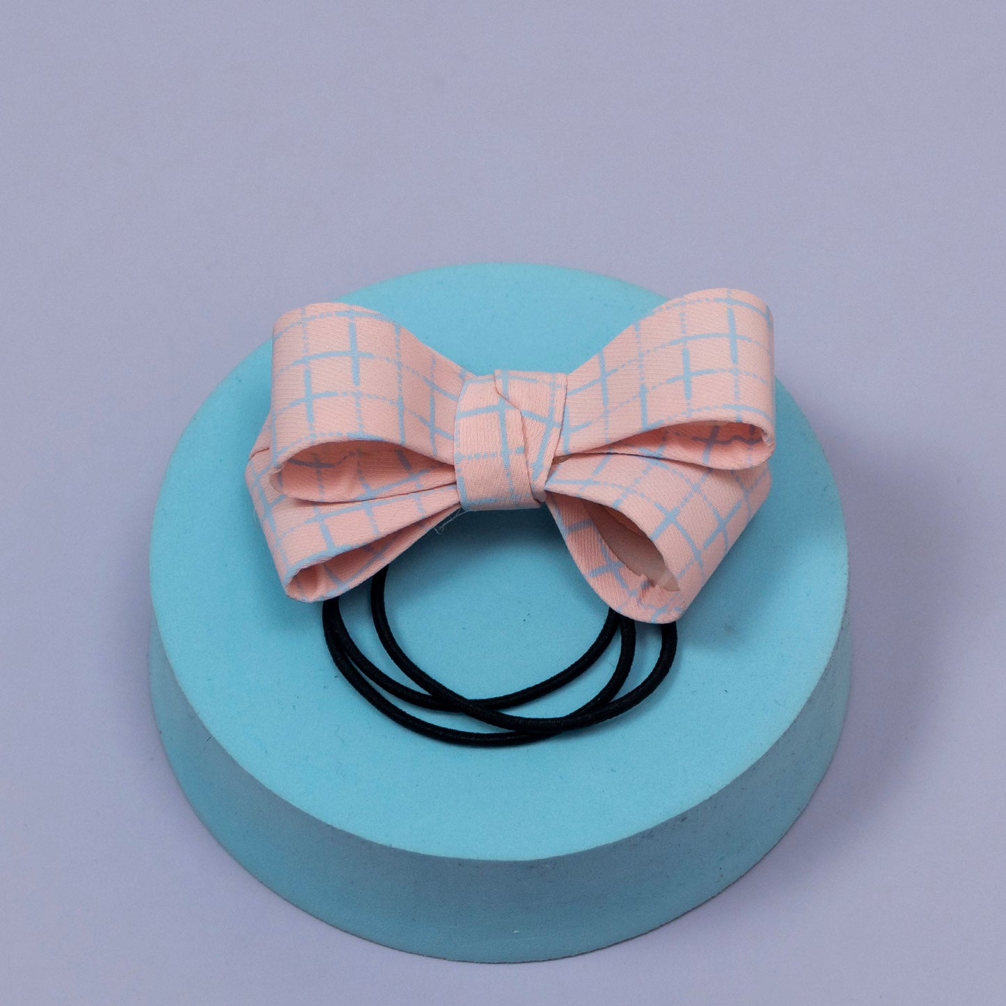 Checked Bow Hair Tie (1Dz) - UBKWS2213