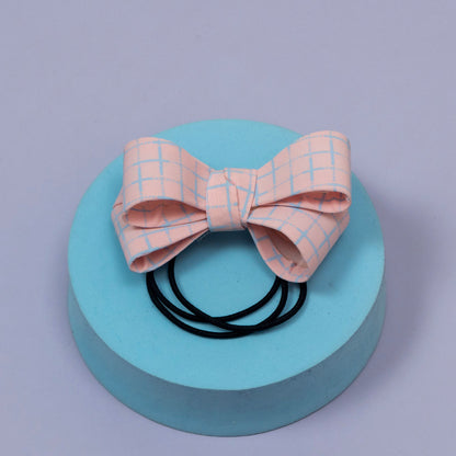 Checked Bow Hair Tie (1Dz) - UBKWS2213