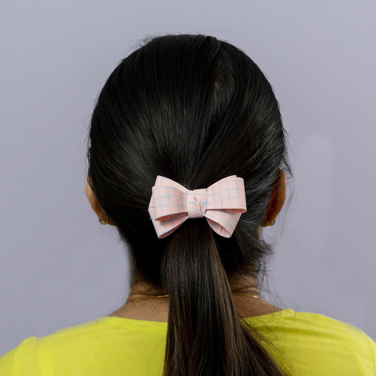 Checked Bow Hair Tie (1Dz) - UBKWS2213