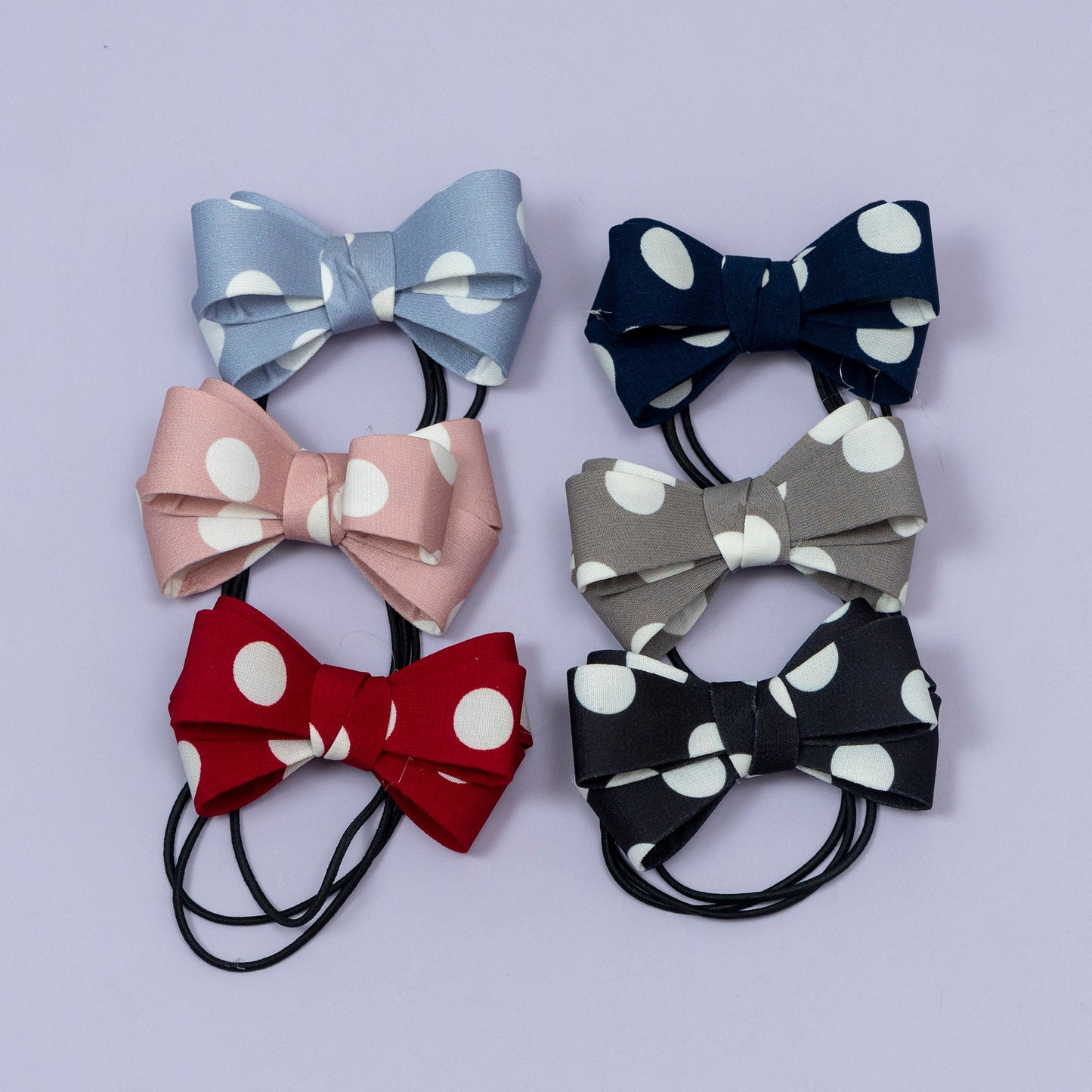 Polka Dot Fabric Bow Hair Tie (1Dz) - UBKWS2215