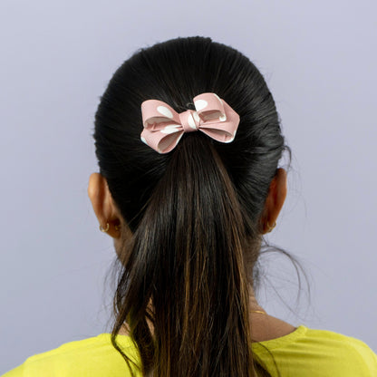 Polka Dot Fabric Bow Hair Tie (1Dz) - UBKWS2215