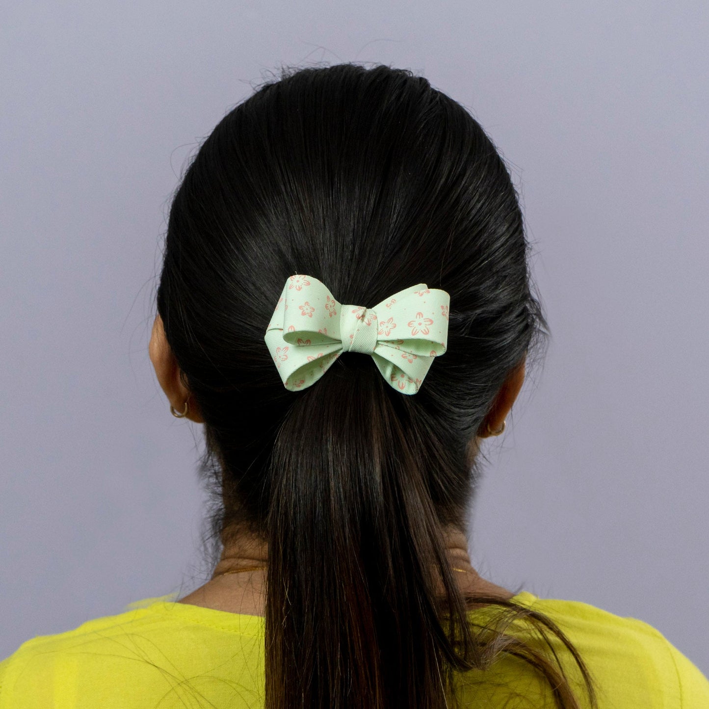 Floral Bow Hair Rubber (1Dz) - UBKWS2216