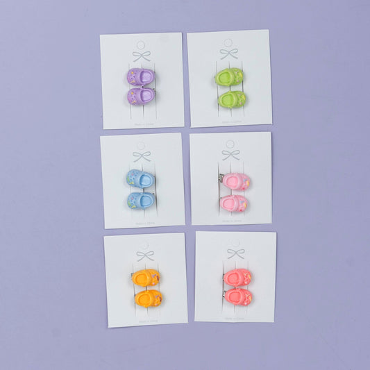 Mini Cute Shoe Hair Clips Set (1Dz) - UBKWS2499