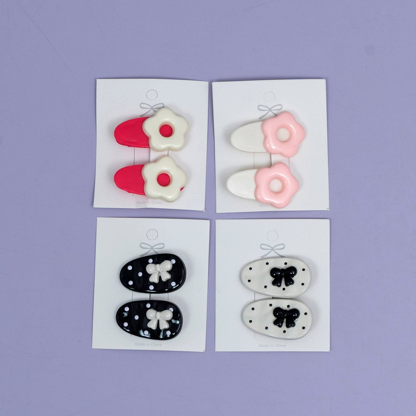 Mini Flower & Bow Hair Clips (1Dz) - UBKWS2500