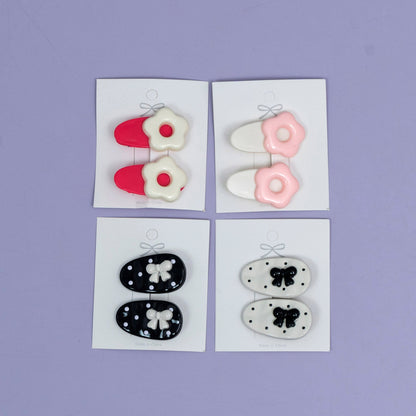Mini Flower & Bow Hair Clips (1Dz) - UBKWS2500
