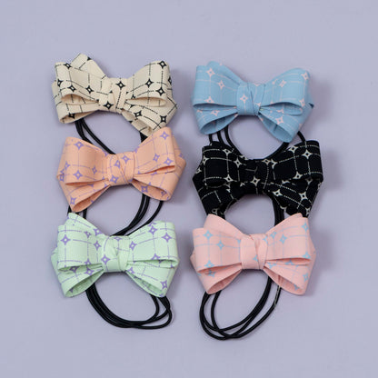 Fabric Bow Hair Rubber (1Dz) - UBKWS2218
