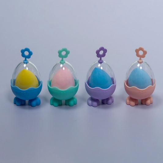 Makeup Sponge with Cute Egg-Shaped Holder (12 Pcs) - UBKWS1088