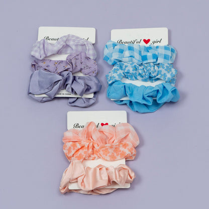 Soft Peach Floral Scrunchies Set (1Dz) - UBKWS2220