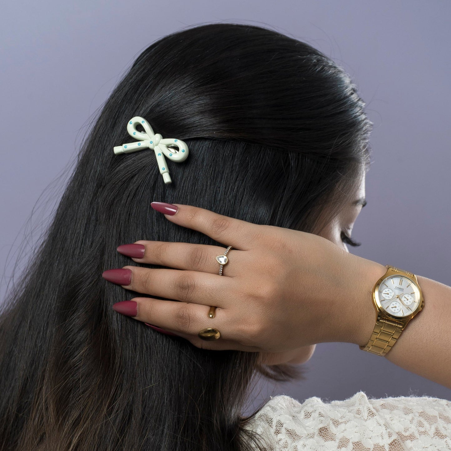 Pastel Polka Bow Hair Clip (1Dz) - UBKWS2504