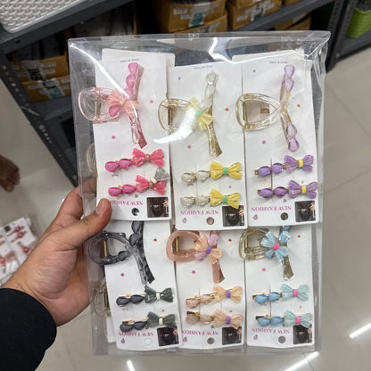 Stone & Charm Hair Claw + 2 Pins (12 Sets) - UBKWS1100