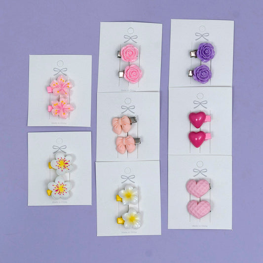 Cute Mini Rose Hair Clips (1Dz) - UBKWS2505