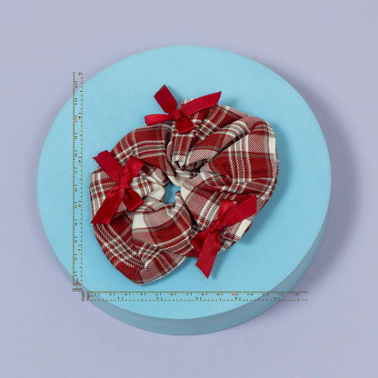 Classic Checkered Bow Scrunchie Set (1Dz) - UBKWS2223