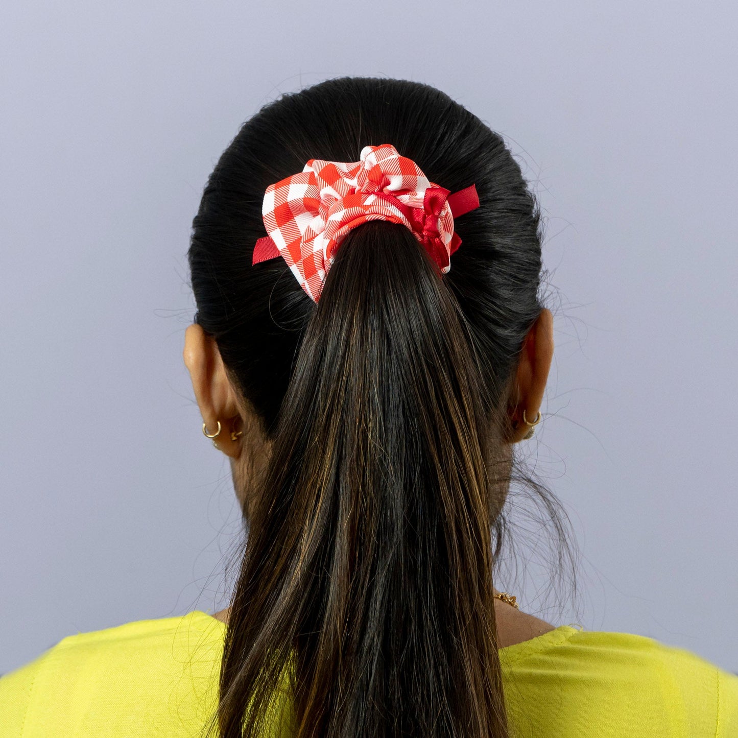 Classic Checkered Bow Scrunchie Set (1Dz) - UBKWS2223