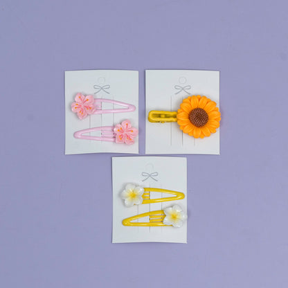 Cute Daisy & Blossom Snap Clips (1Dz) - UBKWS2506