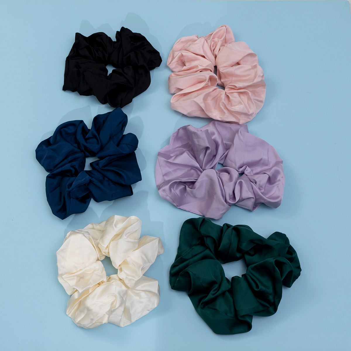 XXL satin hair scrunchies (Pack of 12) - UBKWS697