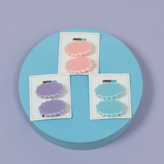 Glitter Cloud Hair Clip (1Dz) - UBKWS2227