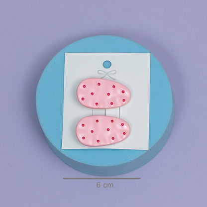 Cute Polka Oval Snap Clips (1Dz) - UBKWS2509