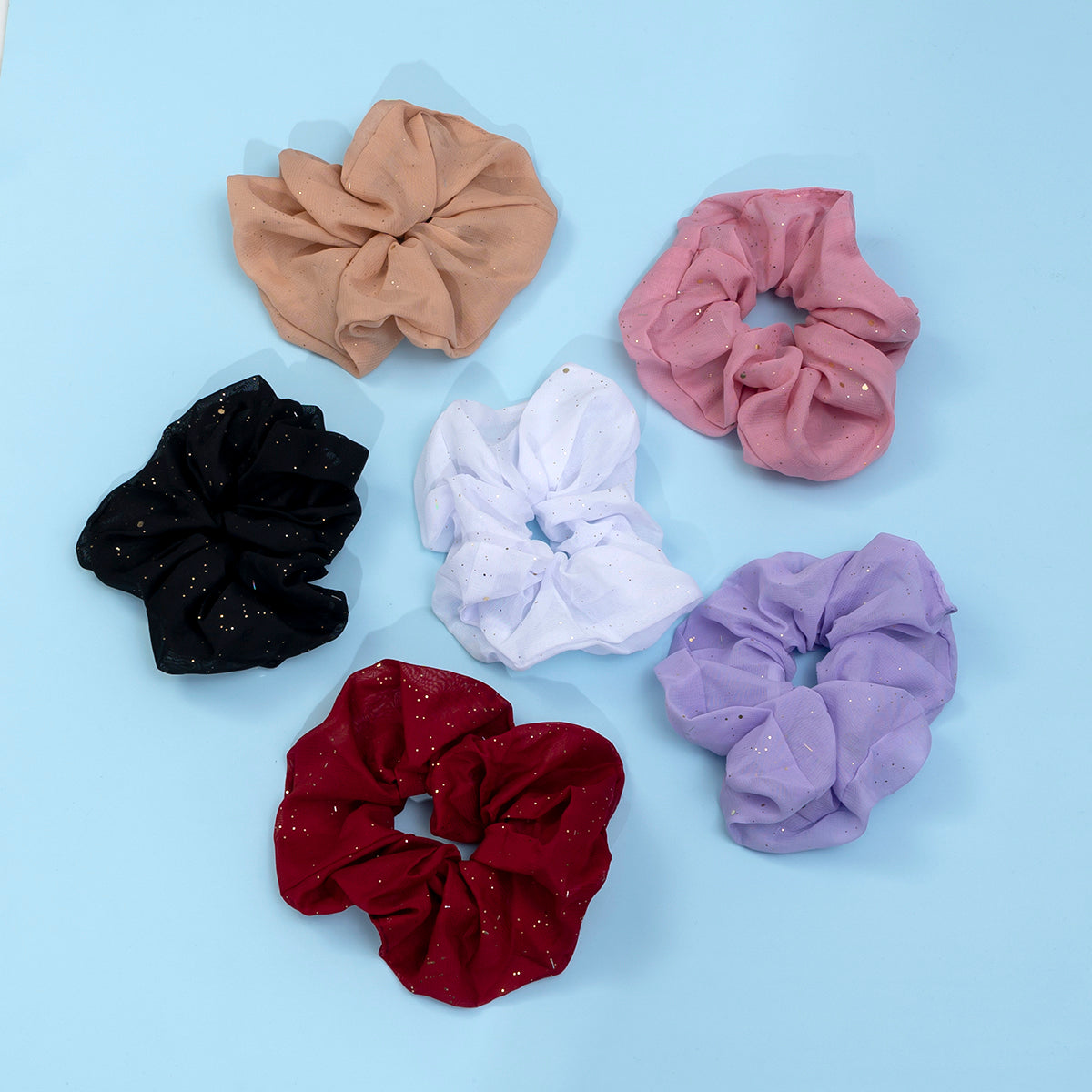 XXL Glitter hair scrunchies (Pack of 12) - UBKWS700