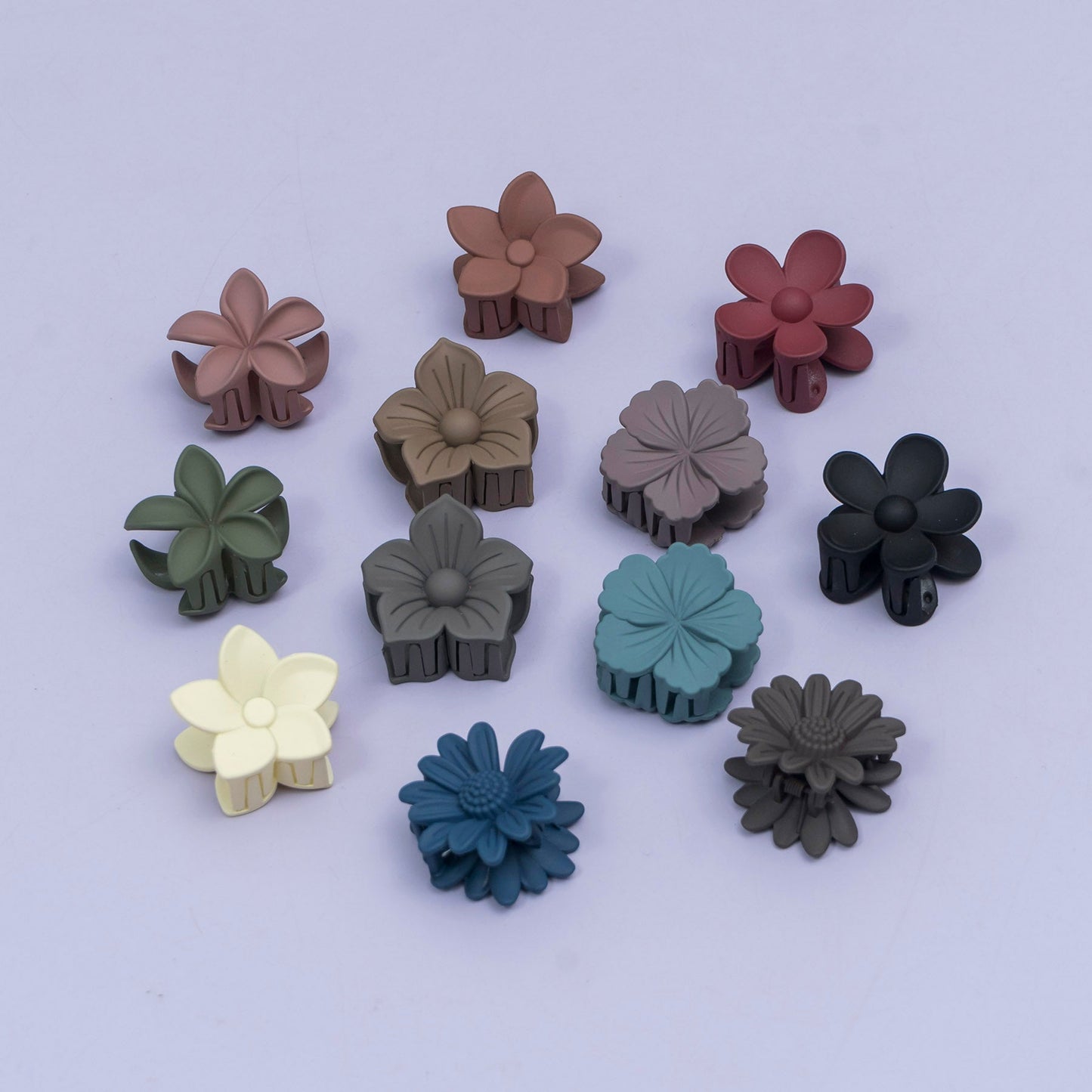 Mini Matte Flower Hair Claw (1Dz) - UBKWS2536