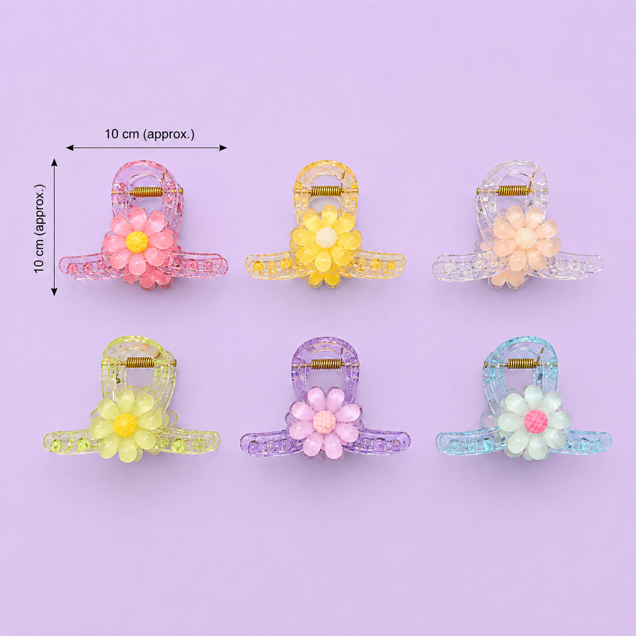 Pastel Floral Mini Hair Claw (1Dz) - UBKWS4033