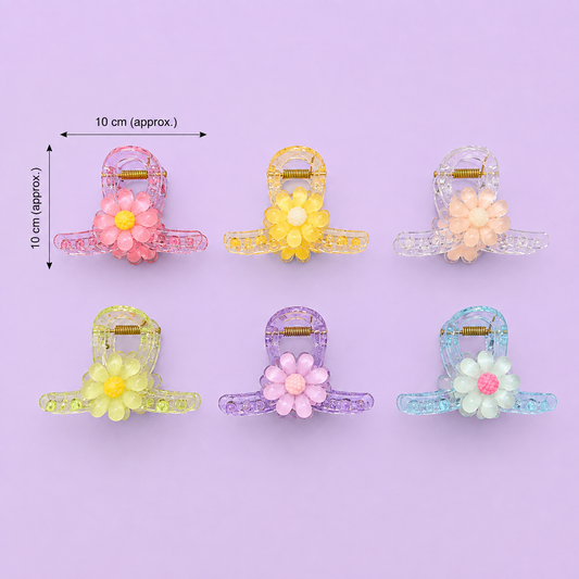 Pastel Floral Mini Hair Claw (1Dz) - UBKWS4033