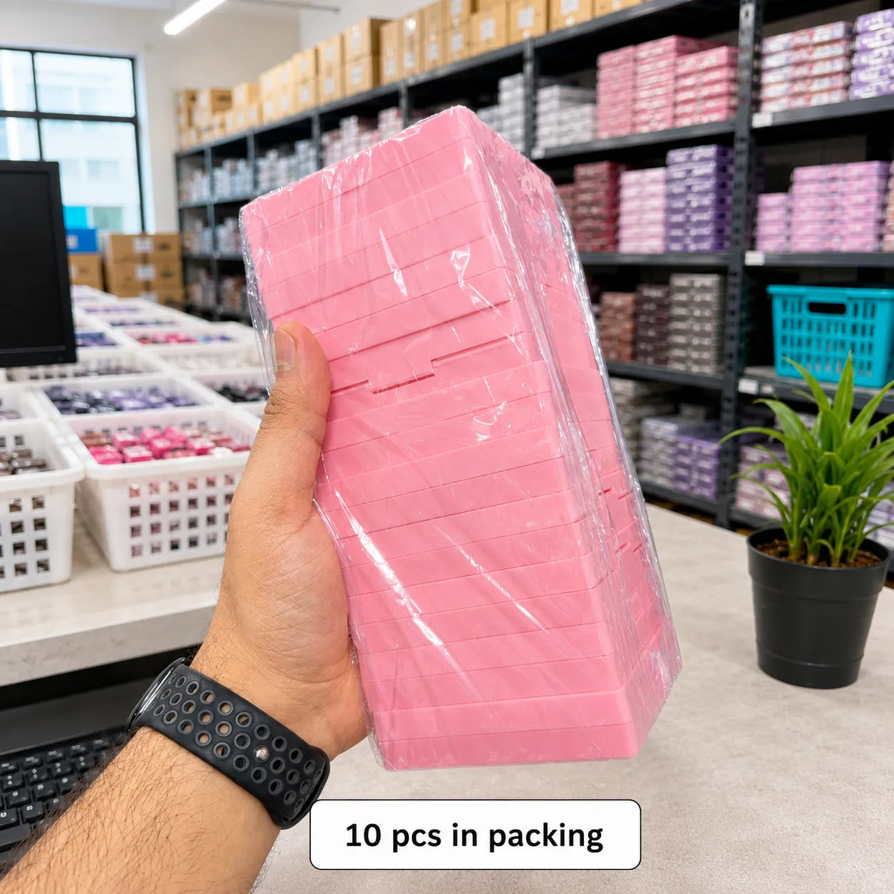 9x9 Cm - 3D Floating box (10Pcs) - Baby pink
