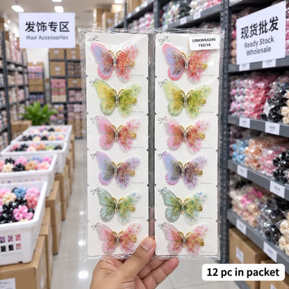 Butterfly alligator hair pins  (1Dz) - UBKWS4239