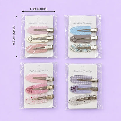 3 pc Korean glitter hair pins  (1Dz) - UBKWS4225