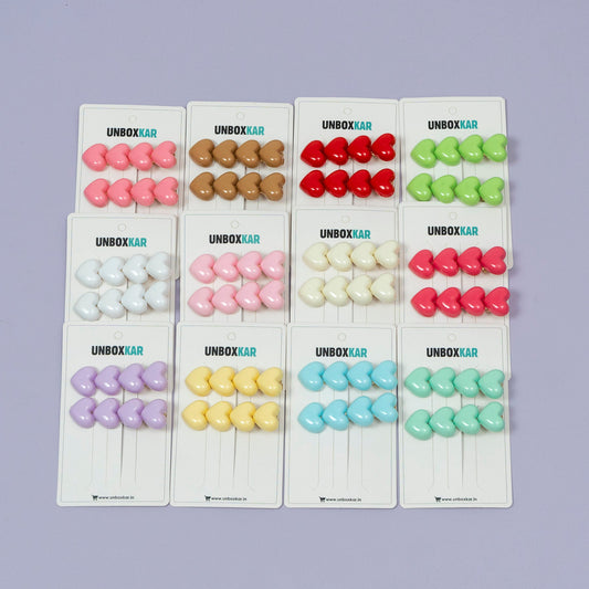 Heart Gloss Hair Pins (1Dz) - UBKWS2232