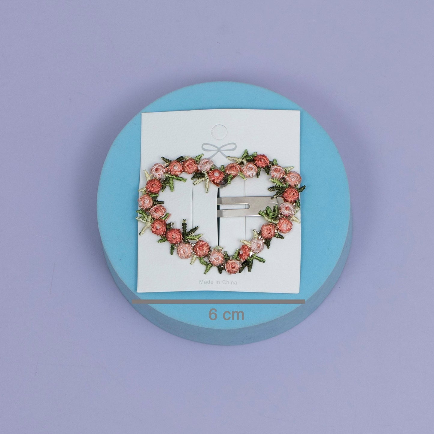 Floral Heart Hair Clip (1Dz) - UBKWS2513