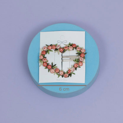 Floral Heart Hair Clip (1Dz) - UBKWS2513