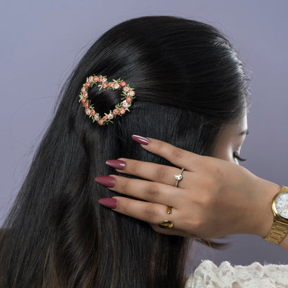 Floral Heart Hair Clip (1Dz) - UBKWS2513