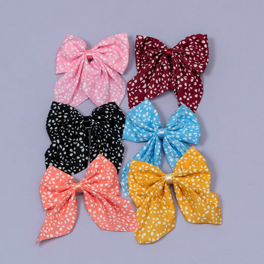 Printed Bow Hair Clip (1Dz) - UBKWS2235